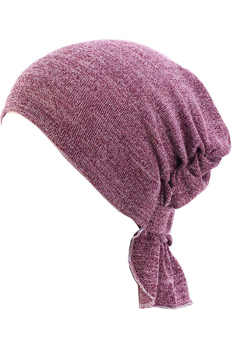 3 Colors Chemo Cancer Head Scarf Hat Cap Ethnic Cloth Print Turban Headwear Women Women's Ruffle Beanie Scarf