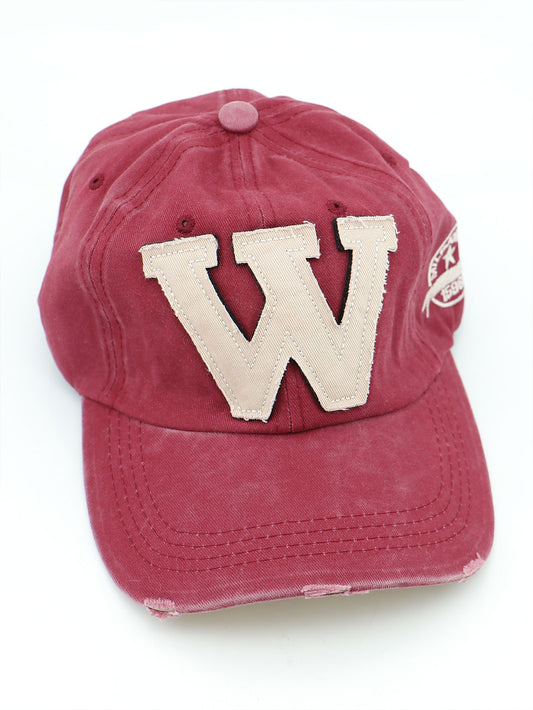 W Letter Embroidered Cap