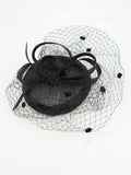 Wedding Bridal Hat Elegant Linen Large Mesh Vintage Hat